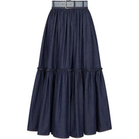 DIOR Casual Long Skirts Women's Dark Blue