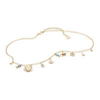 CHANEL Metal Colored Glaze Resin Rhinestone Waist Chains Women's Gold -