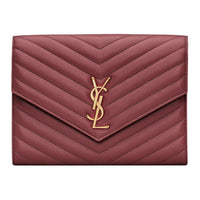 SAINT LAURENT Cassandre Logo Plaque Flap Pouch