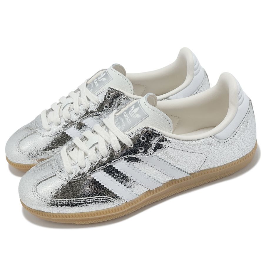 (WMNS) adidas Samba OG 'Silver Metallic Cracked Leather' JR0035