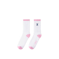LOUIS VUITTON SS24 Knee-High Socks Women's 1 Pack White Pink
