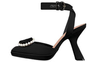 DIOR Rose Slim Heel High Heels 10.5cm Women's Black