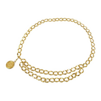 CHANEL 1980 1990s Cc Mark Coin Chain Belt