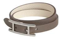 HERMES Palladium-Plated Wristbands Women's Brown