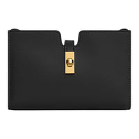 CELINE 16 Soft Calfskin One Shoulder Crossbody Clutches Mini Women's Black