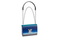 LOUIS VUITTON Twist Cow Leather Shoulder Bag, Crossbody Bag Medium Size Women's Blue