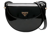 PRADA Patent Leather Crossbody Bag Shoulder Bag Women's Black