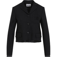 MIU MIU Pinstripe Suit Jacket Nero