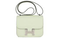 HERMES Constance Epsom Leather Shoulder Bag, Crossbody Bag Mini Women's 0S Vert Fizz Bubble Green