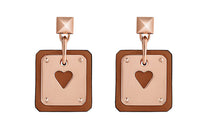 HERMES As De Coeur Earrings Women's Rose Gold