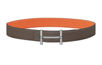HERMES Leather Belts Men Brown/Orange