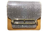 HERMES Roulis Lizard Skin Wallets Handheld Shoulder Bag Crossbody Bag Women's Sesame-Colored