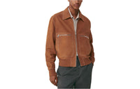 HERMES Leather Jackets Men Coffee