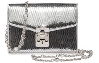 MIU MIU Sheepskin Sequins Crossbody Bag Shoulder Bag Women's Silver
