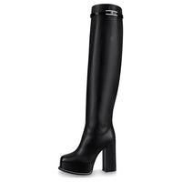 LOUIS VUITTON Fame Knee-high Boots Women's Black