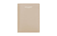 SAINT LAURENT PARIS Cow Leather Card Holder Wallet Regular Men's Beige