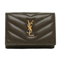 SAINT LAURENT Leather Wallet Unisex Light Musk