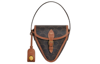 CELINE Canvas Triangle Bag Handbag Regular Unisex Tawny, Blue