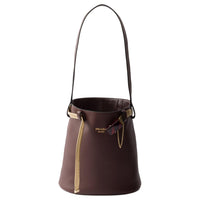 PRADA Cow Leather Bucket Bags Shoulder Bags Women's Brown