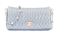 MIU MIU Sheepskin Handbag, Shoulder Bag Women's Sky Blue