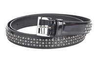 PRADA Logo Design Pin Buckle Leather Belts Women's Black