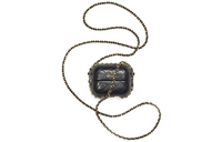 CHANEL Sheepskin Earphone Case Clutch Crossbody Bag Women's Black