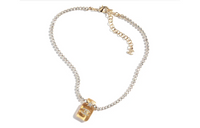 CHANEL Necklaces Women's Orange/Gold