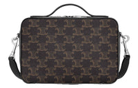CELINE Cow Leather Handbag Shoulder Bag Crossbody Bag Regular Men's Black