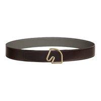 HERMES Calfskin Leather Belts Men's Ebony/Gray Meyer Width: 3.8CM