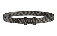 HERMES Black Buckle, Nylon Mesh Double Sided Belt Leather Belts Men's Black Width 3.2cm