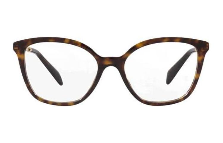 PRADA Acetate Irregular Shape Eyeglass Frames Women's Tortoiseshell