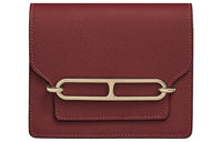 HERMES Roulis Evercolor Calfskin Clutch Wallet Handbag Women's Hermes Red