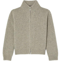 Loro Piana FW24 Solid Color Turtleneck Zip Closure Long-Sleeved Camellia Mixed Color Kids'