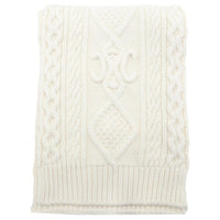 CELINE Wool Cashmere Knit Scarves Women's Beige