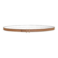 HERMES Calfskin Leather Belts Women's Gold/White Width 1.3CM