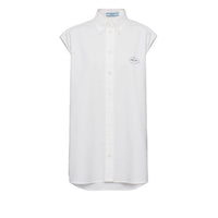 PRADA Logo print Sleeveless Oxford Shirt