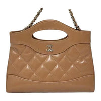 CHANEL Polished Lambskin Chain Handbag, Shoulder Bag, Crossbody Bag Women's Brown