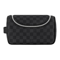 LOUIS VUITTON Leather Trim Toiletry Bag Men's Black & Gray