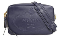 PRADA Leather Shoulder Bag Crossbody Bag Women's Marine Blue