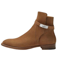HERMES Ankle Boots Men's Smoke Brown