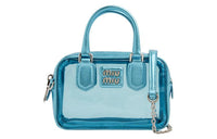 MIU MIU Leather Shoulder Bag Crossbody Bag Handbag Mini Women's Blue