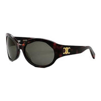 CELINE Acetate Oval Sunglasses Women's Tortoiseshell