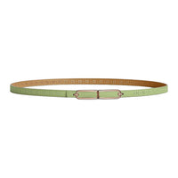 HERMES Epsom Calfskin Leather Belts Women's Chaï / Vert Criquet Width: 1.3cm