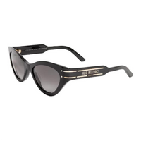 DIOR Plate Frame Metal Cat Eye Sunglasses Women's Black
