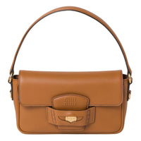 MIU MIU Leather Shoulder Bag, Crossbody Bag, Handbag Women's Cognac