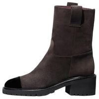CHANEL Ankle Boots Women's Brown Black
