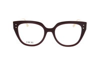 DIOR Acetate Metal Cat Eye Eyeglass Frames Women's Red