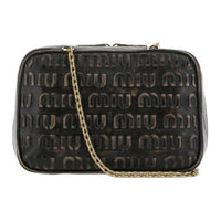 MIU MIU Leather Shoulder Bag Women's Brown