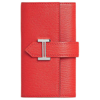 HERMES Bearn Mysore Goat Skin Key Pouch Unisex 0E Rose Texas Texas Pink