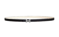 HERMES Double-Sided Design Leather Belts Women's Black Width 1.3CM